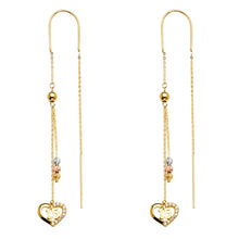 Load image into Gallery viewer, 14K Tri Color Hanging Earrings