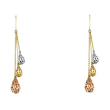 Load image into Gallery viewer, 14K Tri Color Hanging Earrings