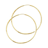 14K Yellow Gold 1.5mm Diamond Cut Hoop Earrings