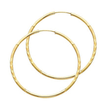 Load image into Gallery viewer, 14K Yellow Gold 1.5mm Diamond Cut Hoop Earrings