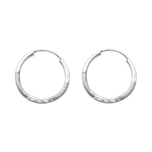 Load image into Gallery viewer, 14K White Gold 1.5mm Diamond Cut GOLD EARRINGS