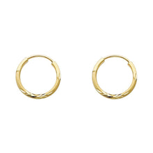 Load image into Gallery viewer, 14K Yellow Gold 1.5mm Diamond Cut Hoop Earrings