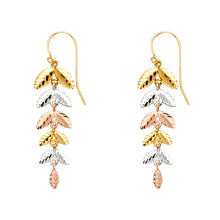 Load image into Gallery viewer, 14K Tri Color Hanging Earrings