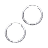 14K White Gold 2mm Diamond Cut GOLD EARRINGS