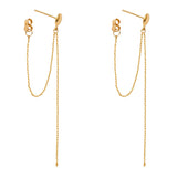 14K Yellow Gold Screw Back Hanging Earrings