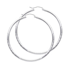 Load image into Gallery viewer, 14K White Gold 2mm Diamond Cut GOLD EARRINGS