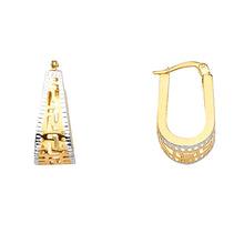 Load image into Gallery viewer, 14K Twotone Greek U Shape Earring 2.2grams