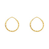 14k Yellow Gold 1.5mm Hoop Earrings