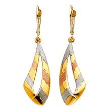 Load image into Gallery viewer, 14K Tri Color Hanging Earrings