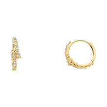 Load image into Gallery viewer, 14K Yellow Gold 4mm CZ Huggies Earrings