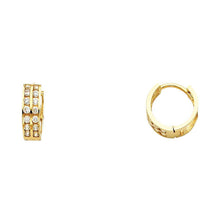Load image into Gallery viewer, 14K Yellow Gold 4mm CZ Huggies Earrings