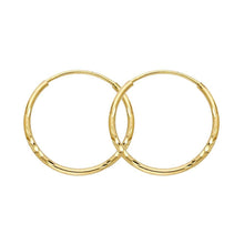 Load image into Gallery viewer, 14k Yellow Gold 1.5mm Diamond Cut Hoop Earrings