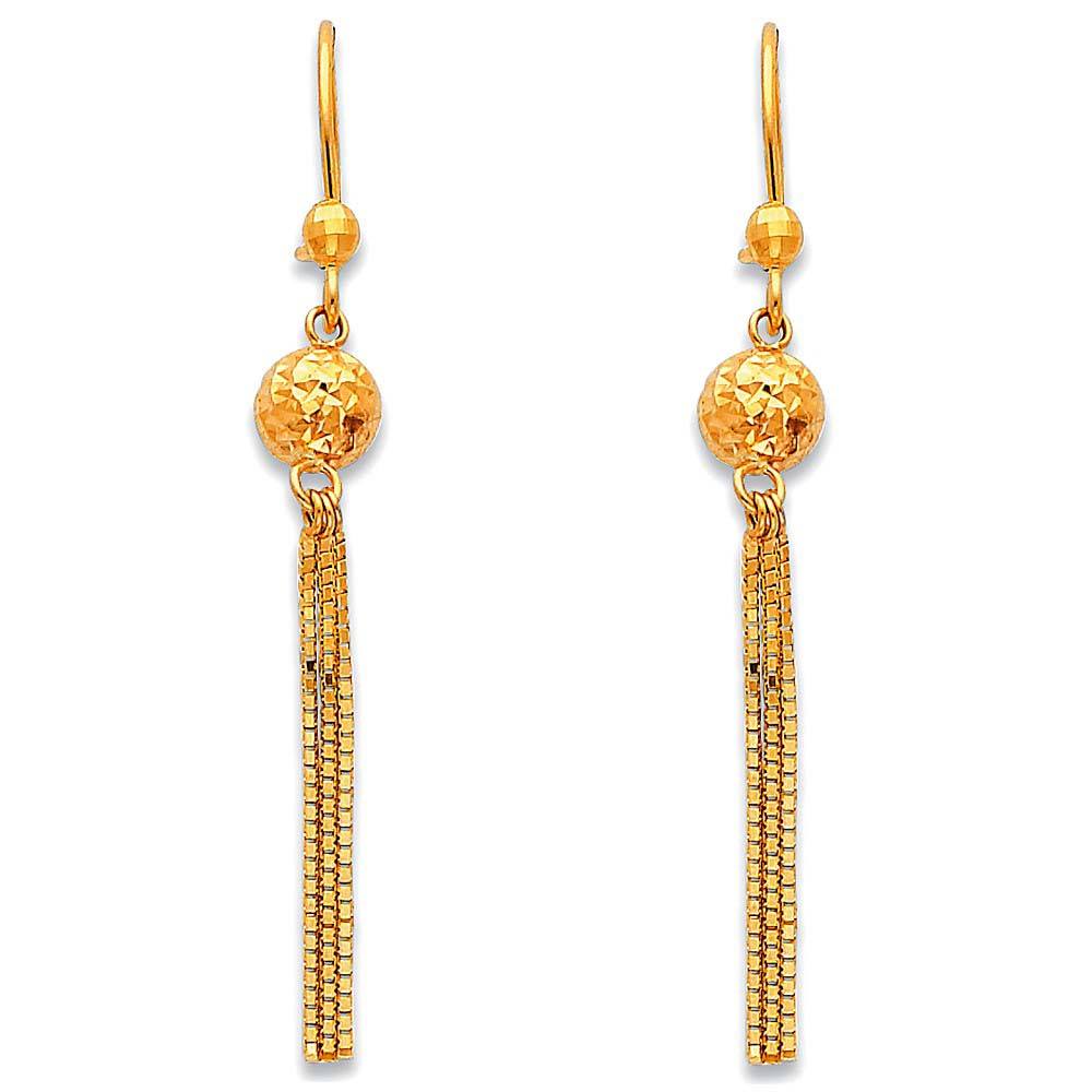 14K Yellow Gold Hanging Earrings