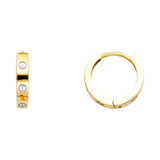14K ROUND HUGGIES Earring 2grams