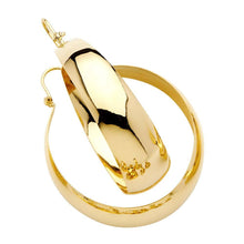 Load image into Gallery viewer, 14K Yellow Gold Plain Graduated Hoop Earrings