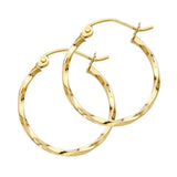 14K Yellow Gold Curled Hoop Earrrings
