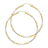 14K Two Tone Curled Hoop Earrings