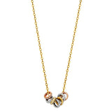 14K Tricolor CZ Necklace