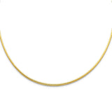 14K Yellow Sparkle Omega Necklace