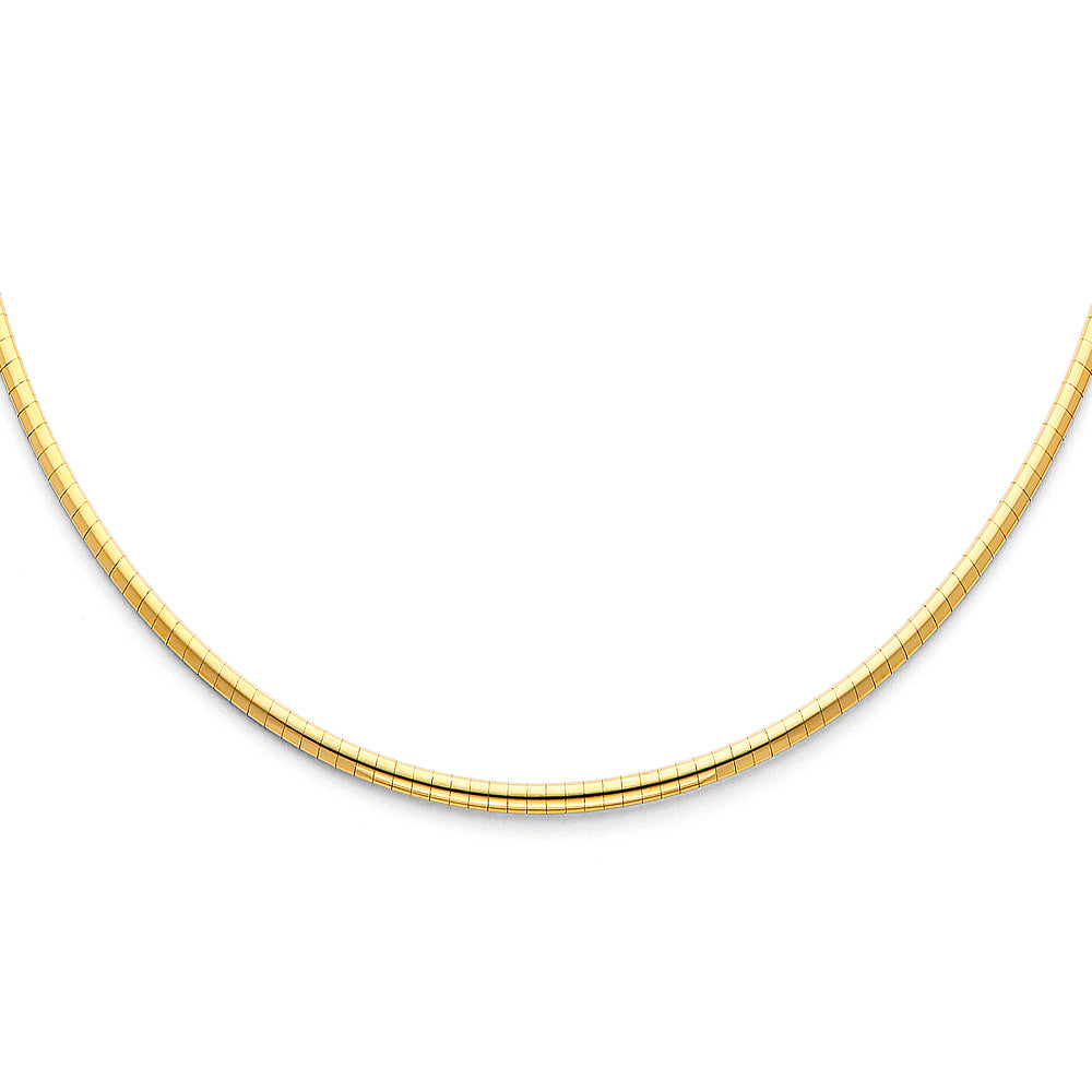 14K Yellow 2.5mm Reversible Omega Necklace