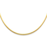 14K Yellow 2.5mm Reversible Omega Necklace