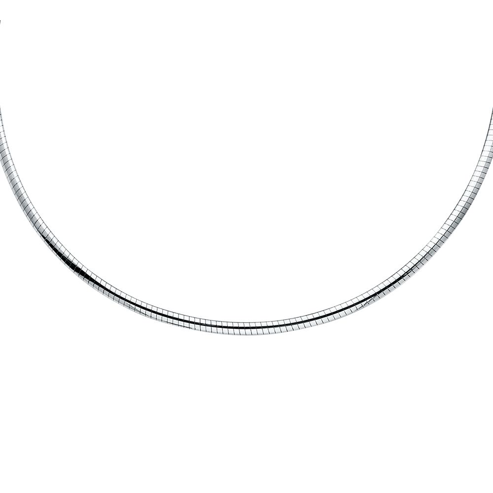 14K TwoTone 2mm Yellow and White Reversible Omega Necklace