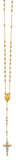 14K Two Tone Gold 3mm Disco Ball Rosary Necklace