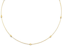 Load image into Gallery viewer, 14K Yellow Gold String Necklace With Square And Round Ball