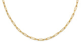 14K Yellow Gold Hollow Paperclip 1+1 Necklace