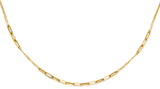 14K Yellow Gold Hollow Paperclip Necklace