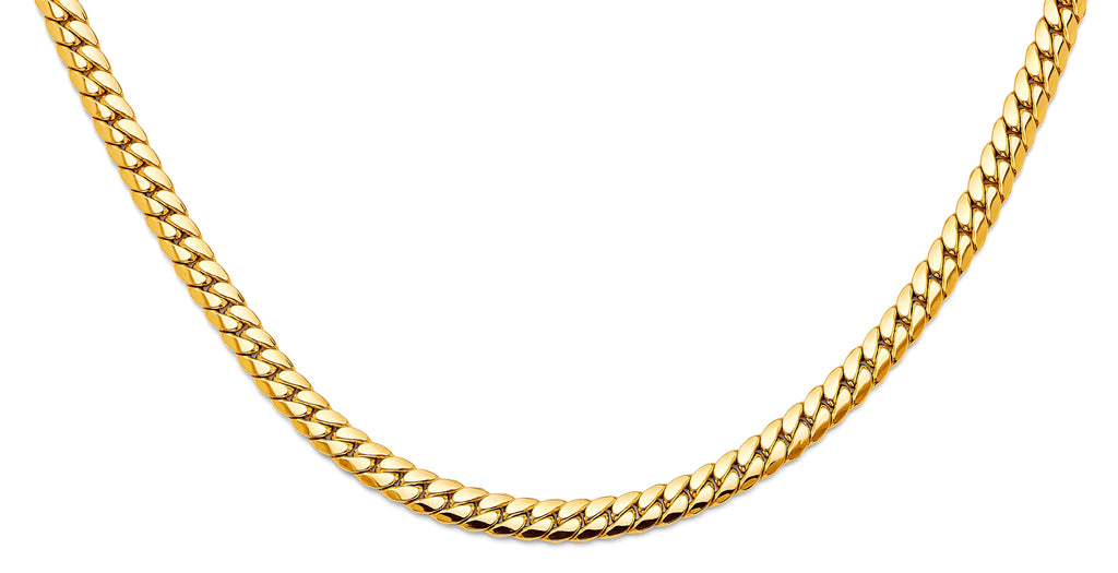14K Yellow Gold Hollow Tight Curb Necklace