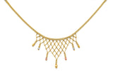 14K Tri Color Gold Beaded Necklace