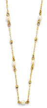 Load image into Gallery viewer, 14K Yellow Gold Pearl And DC Bead Necklace