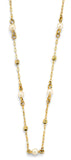 14K Yellow Gold Pearl And DC Bead Necklace