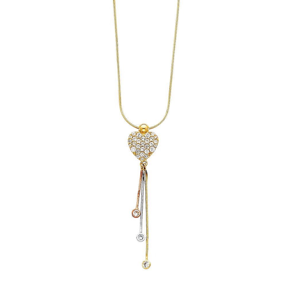 14K Yellow CZ Necklace