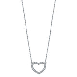 14K White Pave CZ Open Necklace