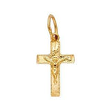 14K Yellow Gold 9mm Crucifix Religious Pendant