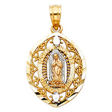 Load image into Gallery viewer, 14K Tricolor OUR LADY OF GUADALUPE PENDANT