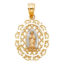 Load image into Gallery viewer, 14K Tricolor OUR LADY OF GUADALUPE PENDANT