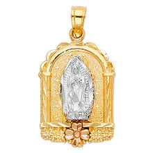Load image into Gallery viewer, 14K Tricolor OUR LADY OF GUADALUPE PENDANT