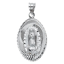 Load image into Gallery viewer, 14K White Gold 17mm Religious Guadalupe Pendant