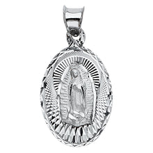 Load image into Gallery viewer, 14K White Gold 13mm Religious Guadalupe Pendant