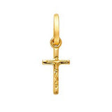 14K Yellow Gold 8mm Crucifix Cross Religious Pendant