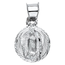 Load image into Gallery viewer, 14K White Gold 11mm Religious Guadalupe Pendant