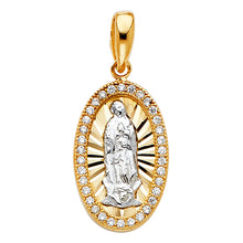 Load image into Gallery viewer, 14K Two Tone 11mm Religious Guadalupe Pendant