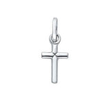 14K White Gold Cross Religious Pendant