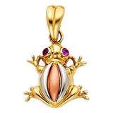 14k Yellow Gold 13mm Frog Assorted Pendant