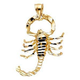 14k Yellow Gold 30mm Scorpion Assorted Pendant