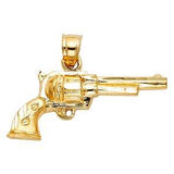 14k Yellow Gold 30mm Pistol Gun Assorted Pendant