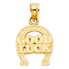 Load image into Gallery viewer, 14K Yellow Gold 12mm Lucky Horsehoe Pendant